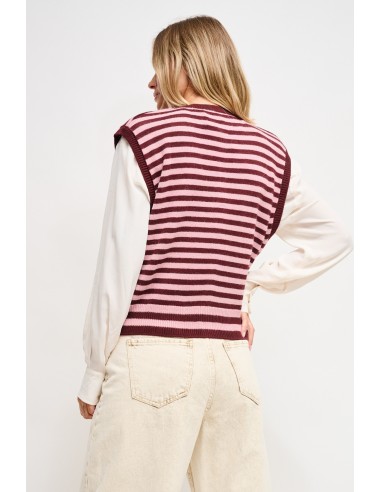 Gilet en maille rayée Maryley
