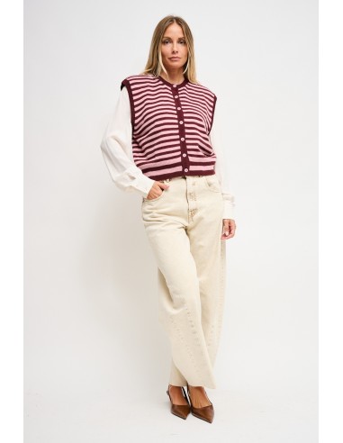 Gilet en maille rayée Maryley