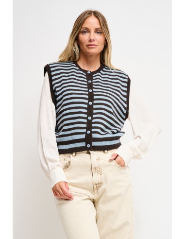 Gilet en maille rayée Maryley
