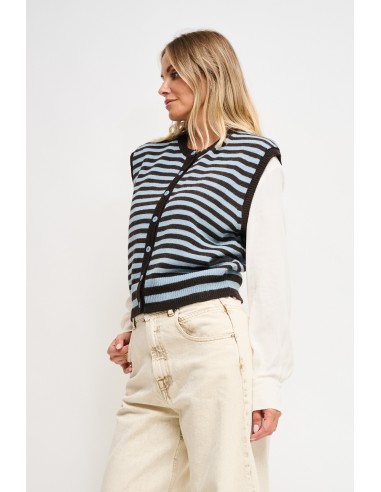 Gilet en maille rayée Maryley