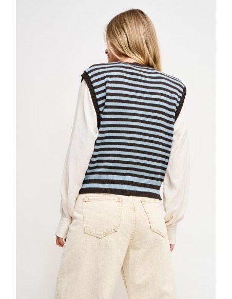 Gilet en maille rayée Maryley