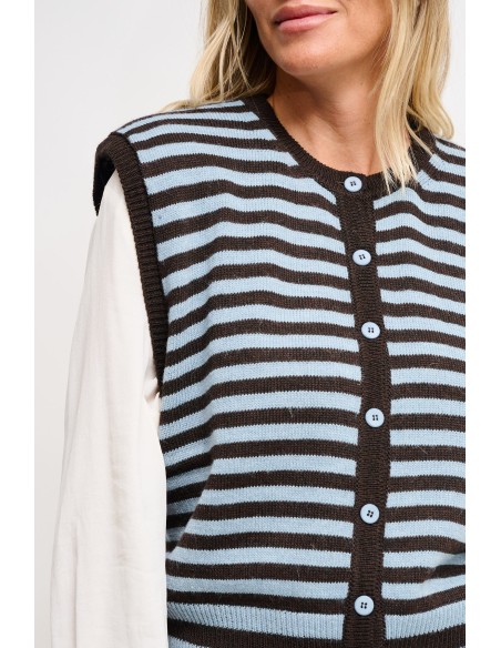 Gilet en maille rayée Maryley