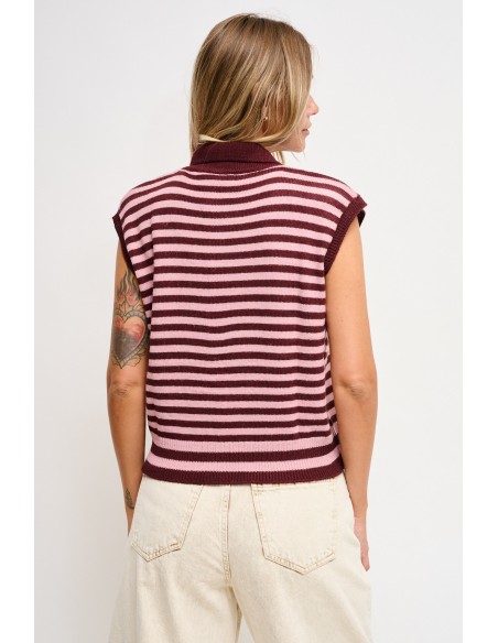 Gestreepte gebreide polo Maryley
