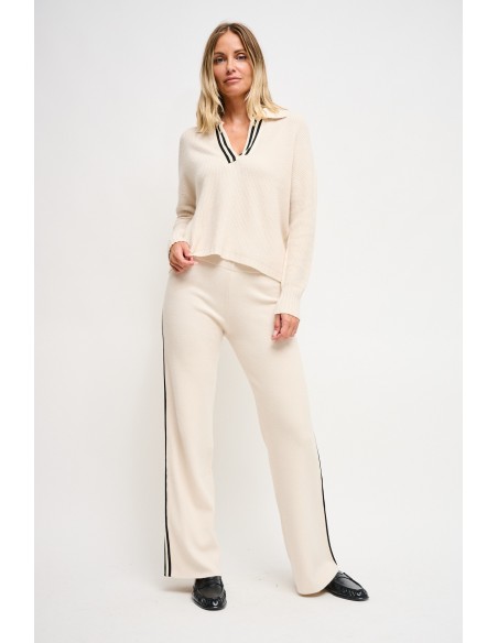 Polo en maille Maryley avec bande latérale