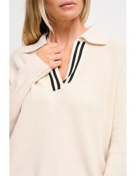Gebreide polo met zijstreep Maryley