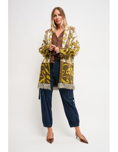 Maryley Cardigan à motifs avec volants