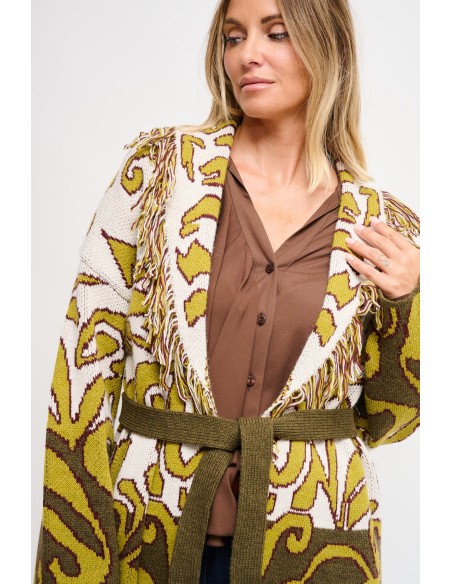 Maryley Cardigan à motifs avec volants