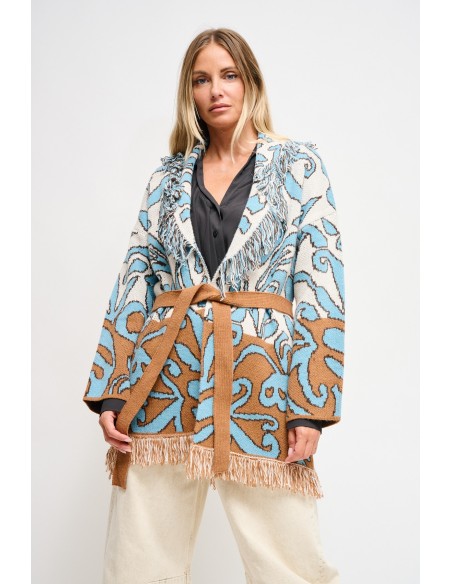 Maryley Cardigan à motifs avec volants