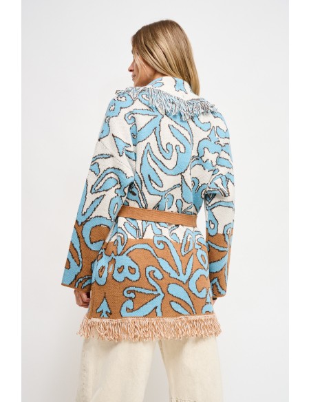 Maryley Cardigan à motifs avec volants