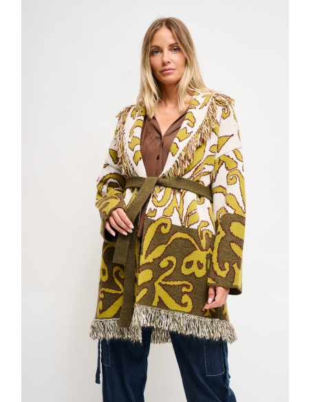 Maryley Cardigan à motifs avec volants
