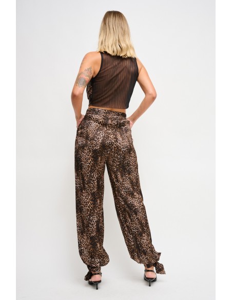 Maryley - Pantalon en viscose imprimé léopard