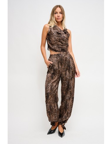 Maryley - Pantalon en viscose imprimé léopard