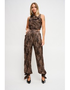 Maryley-broek met luipaardprint van viscose