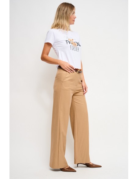 Palazzo-broek met dubbele tailleband Maryley