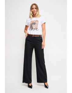 Palazzo-broek met dubbele tailleband Maryley