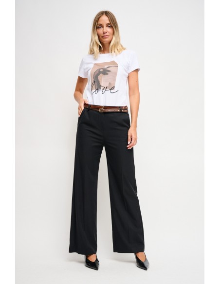 Maryley - Pantalon de palace à double ceinture