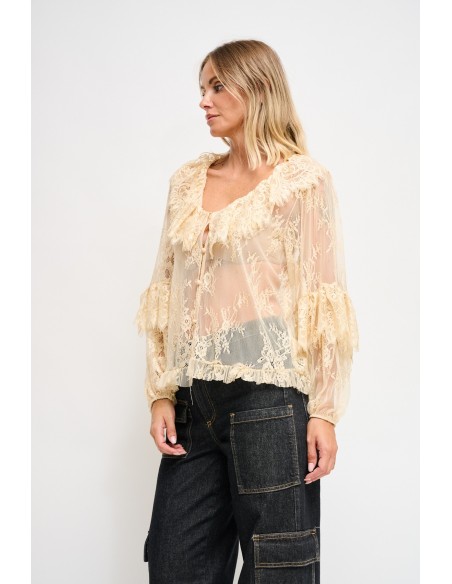 Maryley - Chemise en dentelle à volants