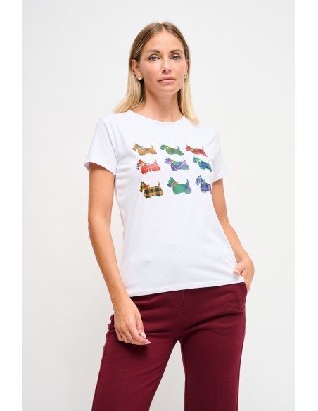 Maryley - T-shirt décontracté en coton imprimé