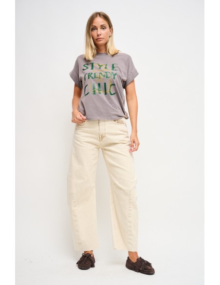 Casual-chic T-shirt met print van Maryley