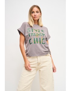 T-shirt chic décontracté avec imprimé Maryley
