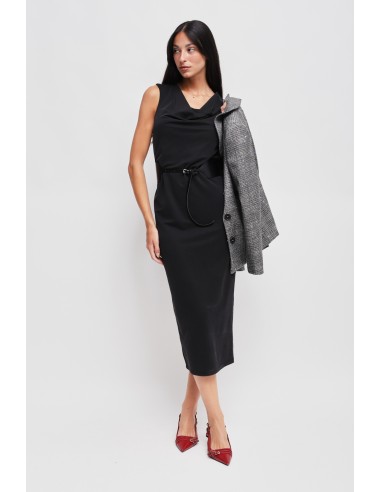 Robe fourreau à encolure drapée et ceinture Maryley