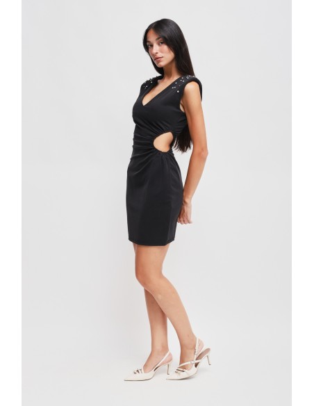 Korte jurk met cut-outs en strass-steentjes van Maryley