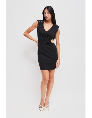 Robe courte avec découpe et strass Maryley