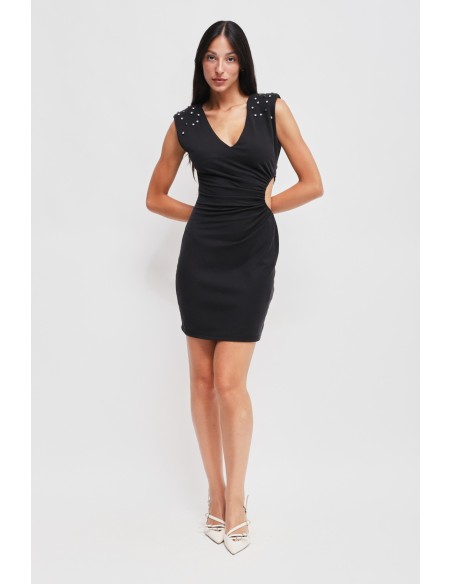 Korte jurk met cut-outs en strass-steentjes van Maryley