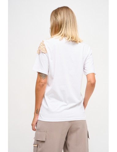 T-shirt avec imprimé et empiècements en dentelle Maryley