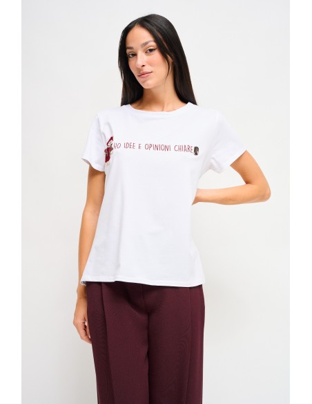 T-Shirt avec broderie et ours en peluche Maryley