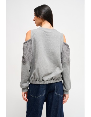 Sweatshirt en coton Maryley avec épaules nues