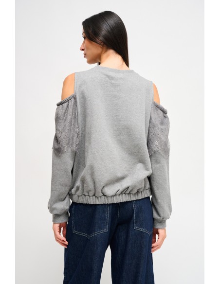 Katoenen sweater met blote schouders van Maryley