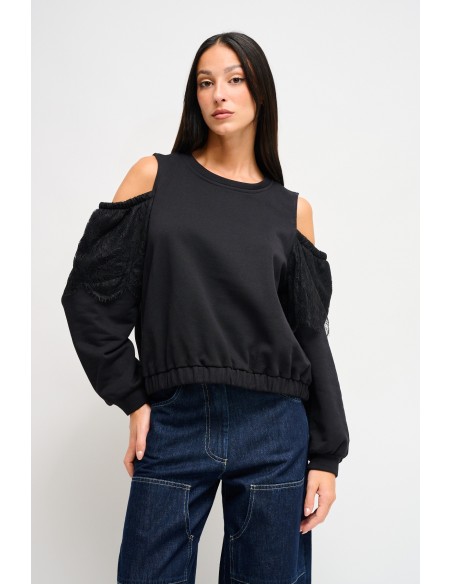 Sweatshirt en coton Maryley avec épaules nues
