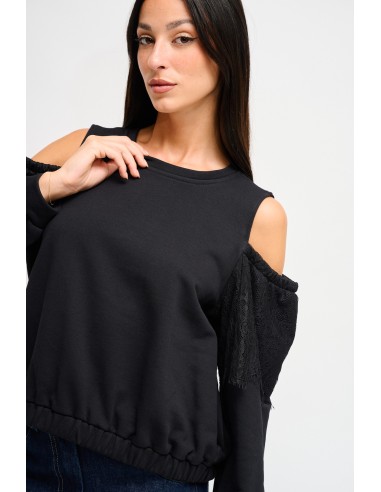 Katoenen sweater met blote schouders van Maryley