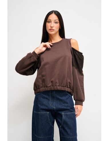 Sweatshirt en coton Maryley avec épaules nues