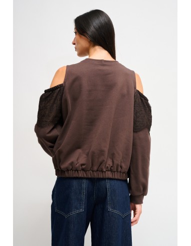 Sweatshirt en coton Maryley avec épaules nues