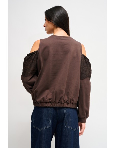 Sweatshirt en coton Maryley avec épaules nues