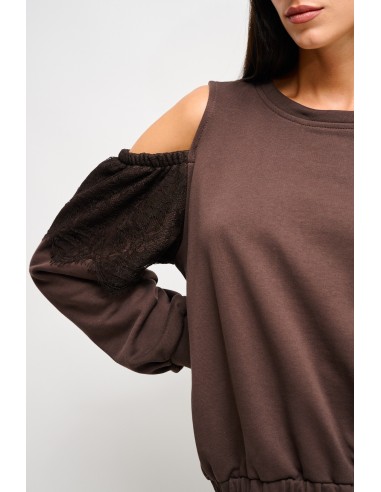 Sweatshirt en coton Maryley avec épaules nues