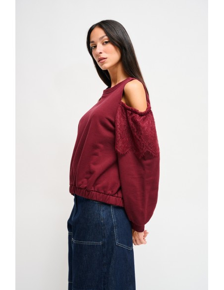 Katoenen sweater met blote schouders van Maryley