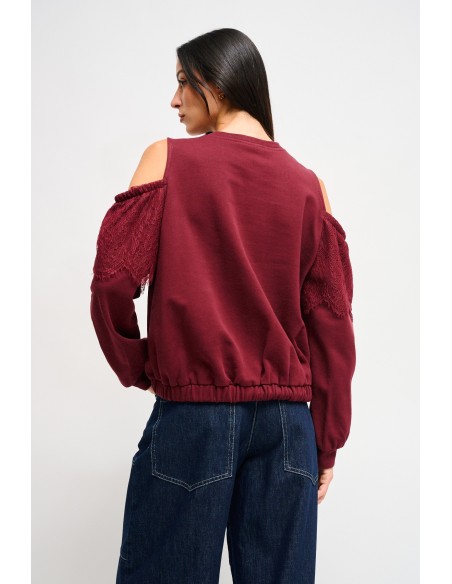 Katoenen sweater met blote schouders van Maryley