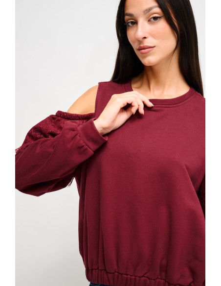 Katoenen sweater met blote schouders van Maryley