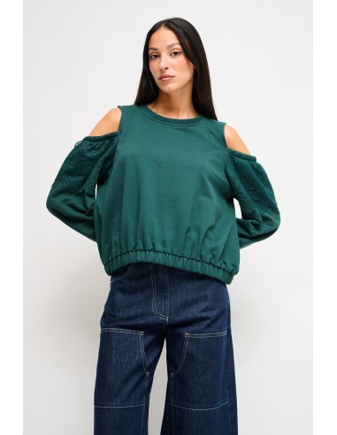 Sweatshirt en coton Maryley avec épaules nues