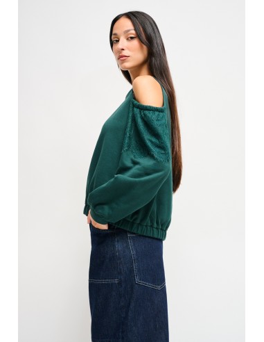 Sweatshirt en coton Maryley avec épaules nues