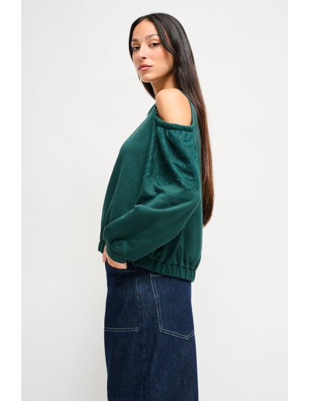 Katoenen sweater met blote schouders van Maryley
