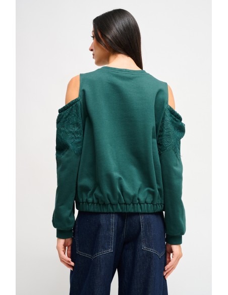 Sweatshirt en coton Maryley avec épaules nues