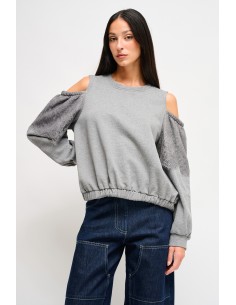 Sweatshirt en coton Maryley avec épaules nues