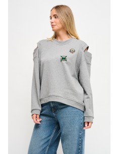 Sweatshirt avec découpe sur les épaules et broches Maryley Jewellery 2