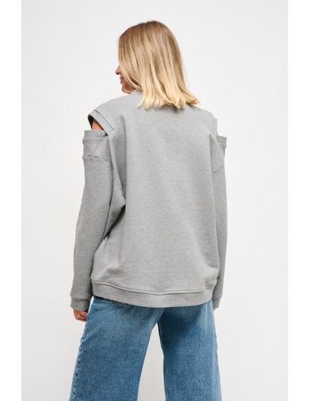 Sweatshirt avec découpe sur les épaules et broches Maryley Jewellery
