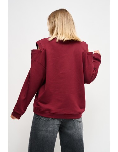 Sweatshirt avec découpe sur les épaules et broches Maryley Jewellery