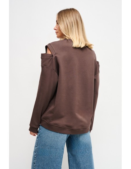 Sweatshirt met uitsparingen op de schouders en juweelspeldjes Maryley